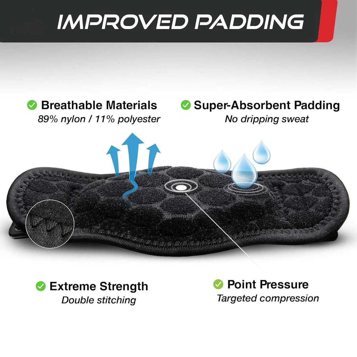 Elbow Compression Brace Three Adjustable Straps Non-Slip Moisture-Wicking