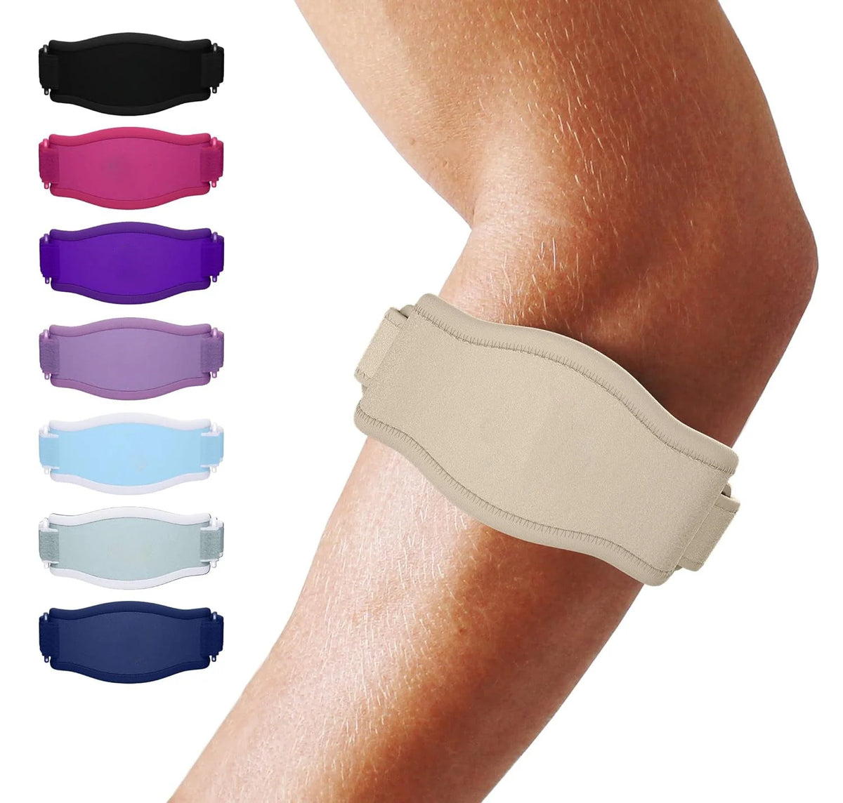 Elbow Compression Brace Three Adjustable Straps Non-Slip Moisture-Wicking