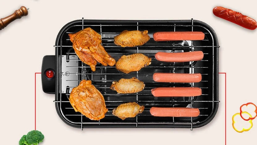 Electric BBQ Oven Adjustable Temperature 390mm Surface