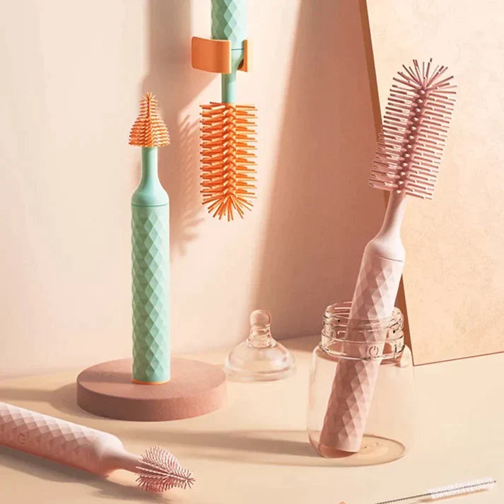 Electric Bottle Brush Powerful Motor Silicone Bristles USB Rechargeable