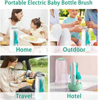 Electric Bottle Brush Set Cordless 360° Rotating Silicone