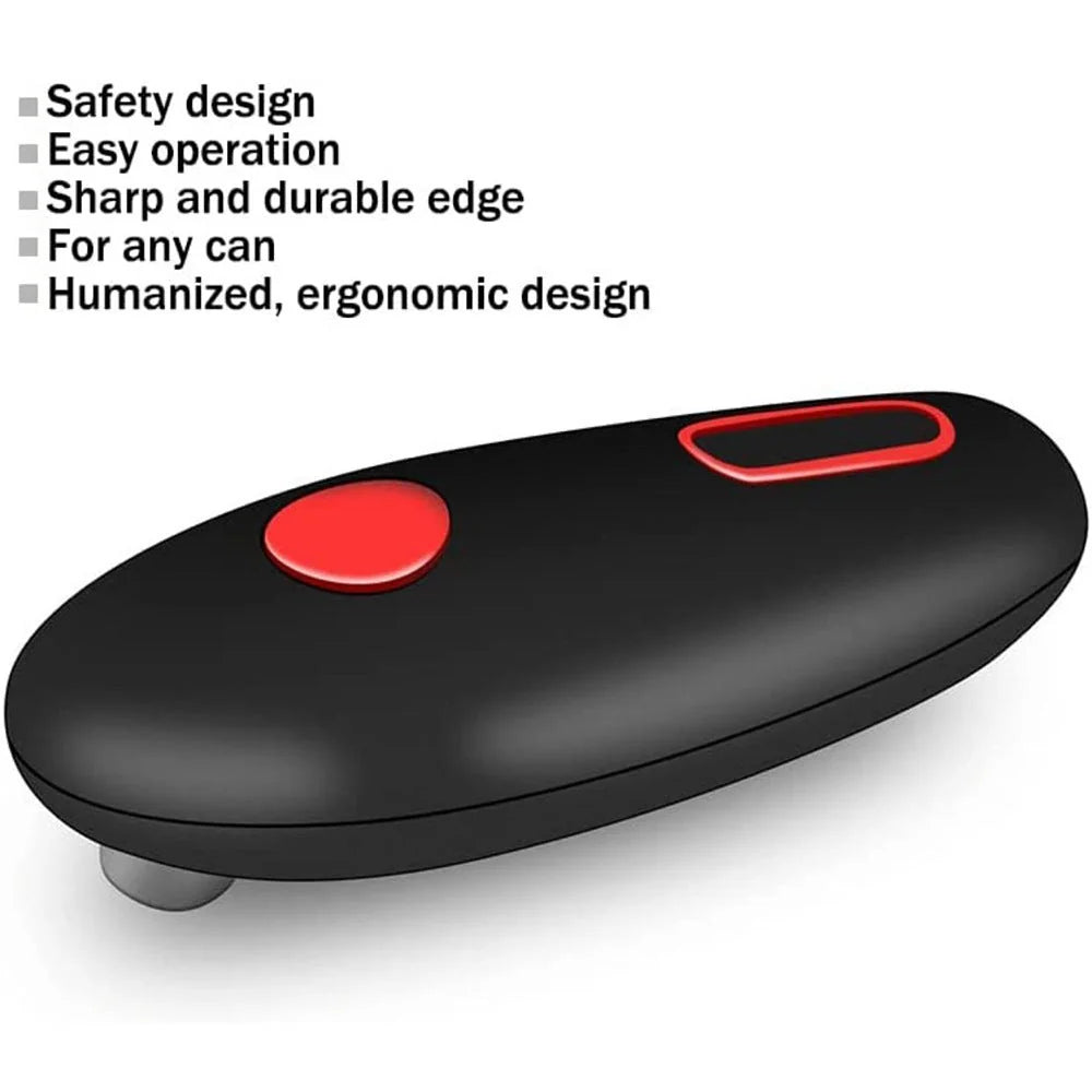 Electric Can Opener One-Touch Battery-Powered Smooth-Edge