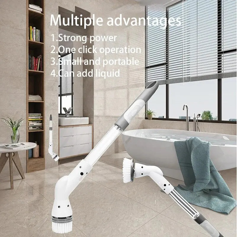 Electric Cleaning Brush Rotating Power Head USB Rechargeable