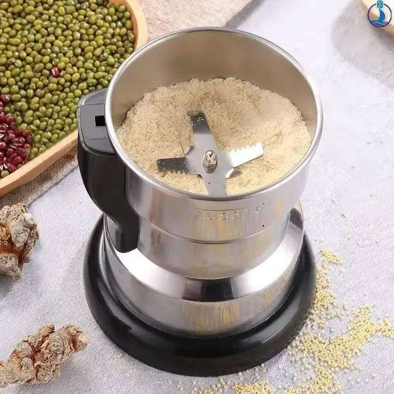Electric Coffee Grinder One-Touch Six Spiral Blades Stainless Steel
