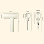 Electric Egg Beater Cordless USB Rechargeable 3-Speed