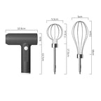 Electric Egg Beater Cordless USB Rechargeable 3-Speed