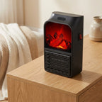 Electric Fireplace Heater Compact Plug-In Realistic Flame Remote Option