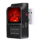 Electric Fireplace Heater Compact Plug-In Realistic Flame Remote Option