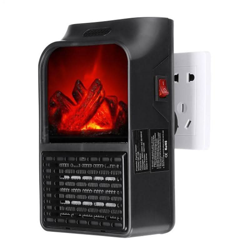Electric Fireplace Heater Compact Plug-In Realistic Flame Remote Option