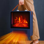 Electric Fireplace Heater Realistic Flame Adjustable Heat