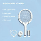 Electric Fly Swatter Foldable Rechargeable Five Modes