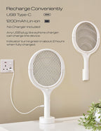 Electric Fly Swatter USB Rechargeable 90-Degree Swivel Safety Grid