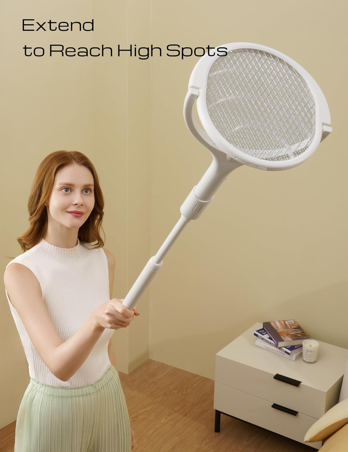 Electric Fly Swatter USB Rechargeable 90-Degree Swivel Safety Grid