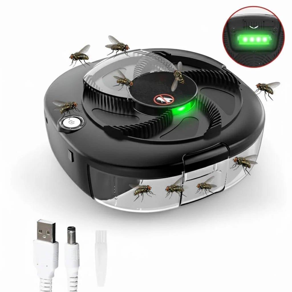 Electric Fly Trap Rotating Arm USB Rechargeable & 72-Hour Battery