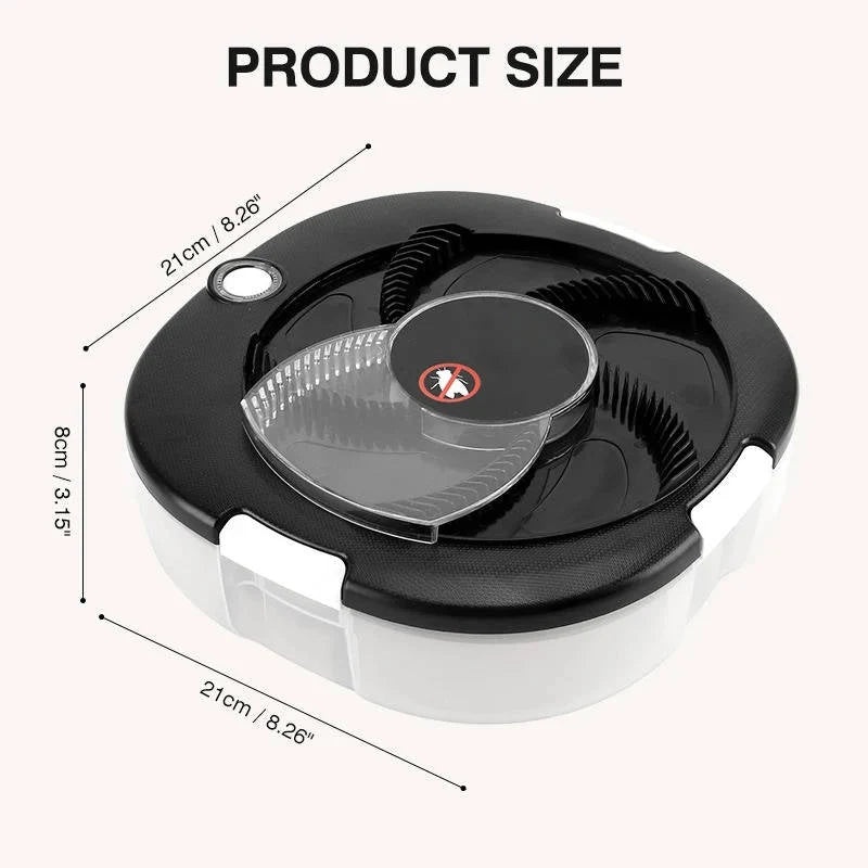 Electric Fly Trap Rotating Arm USB Rechargeable & 72-Hour Battery