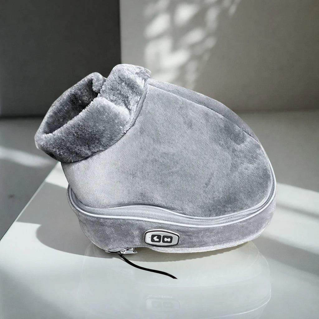 Electric Foot Massager Heat & Vibration Faux Fur Lining
