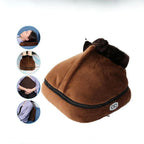 Electric Foot Massager Heat & Vibration Faux Fur Lining