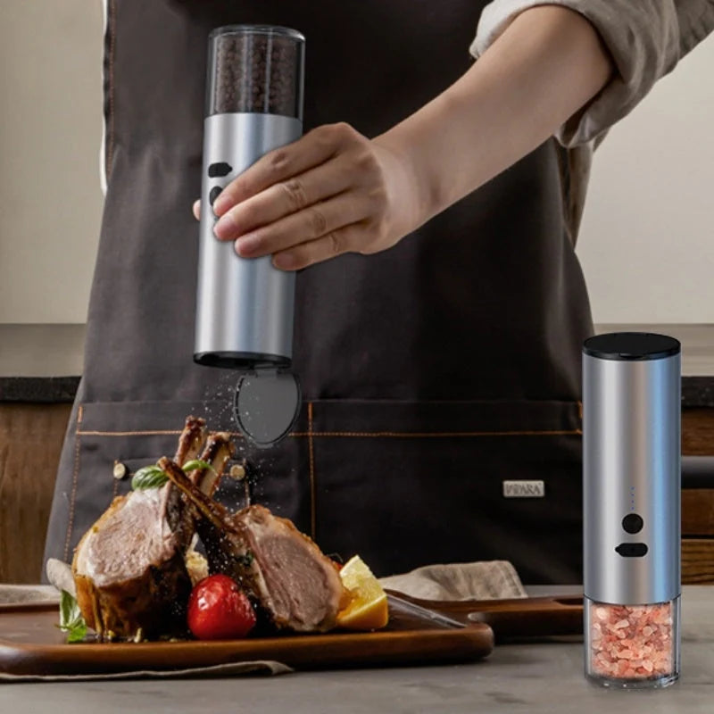 Electric Grinder USB Rechargeable One-Hand Operation & Gravity-Activated