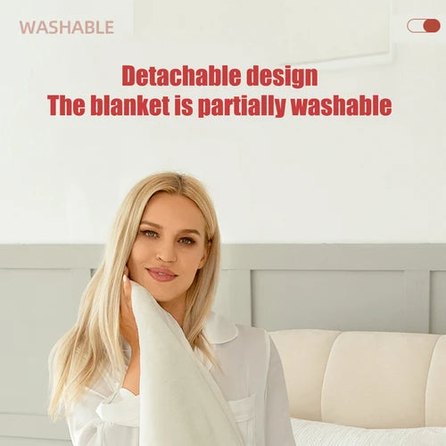 Electric Heated Blanket Sherpa-Lined Plush Flannel 6 Heat Settings