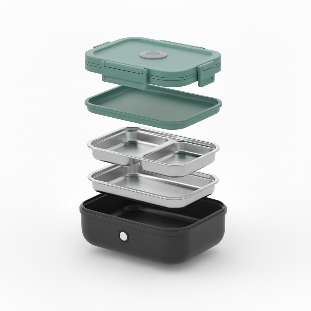 Electric Lunch Box Removable Stainless Steel Leak-Resistant 1.5 L