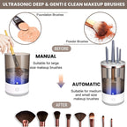 Electric Makeup Brush Cleaner Sonic Vibration Compact Storage Case
