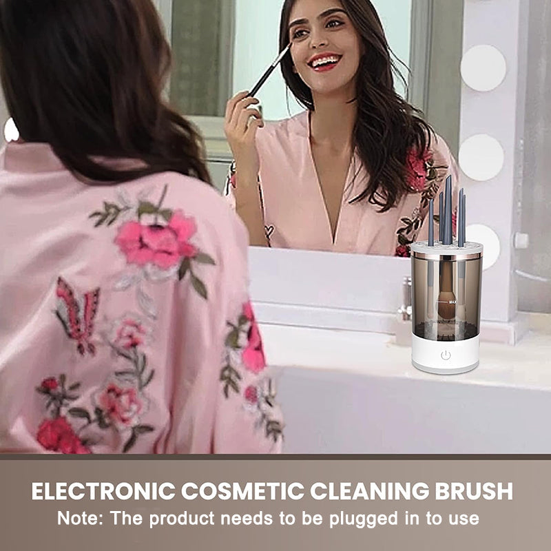 Electric Makeup Brush Cleaner Sonic Vibration Compact Storage Case