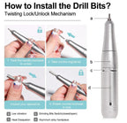 Electric Nail Drill 45,000 RPM USB-C Aluminum Handpiece
