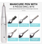 Electric Nail File Rechargeable Portable 45000 RPM Low Noise