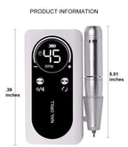 Electric Nail File Rechargeable USB Low-Noise 45000 RPM