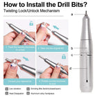 Electric Nail File Rechargeable USB Low-Noise 45000 RPM