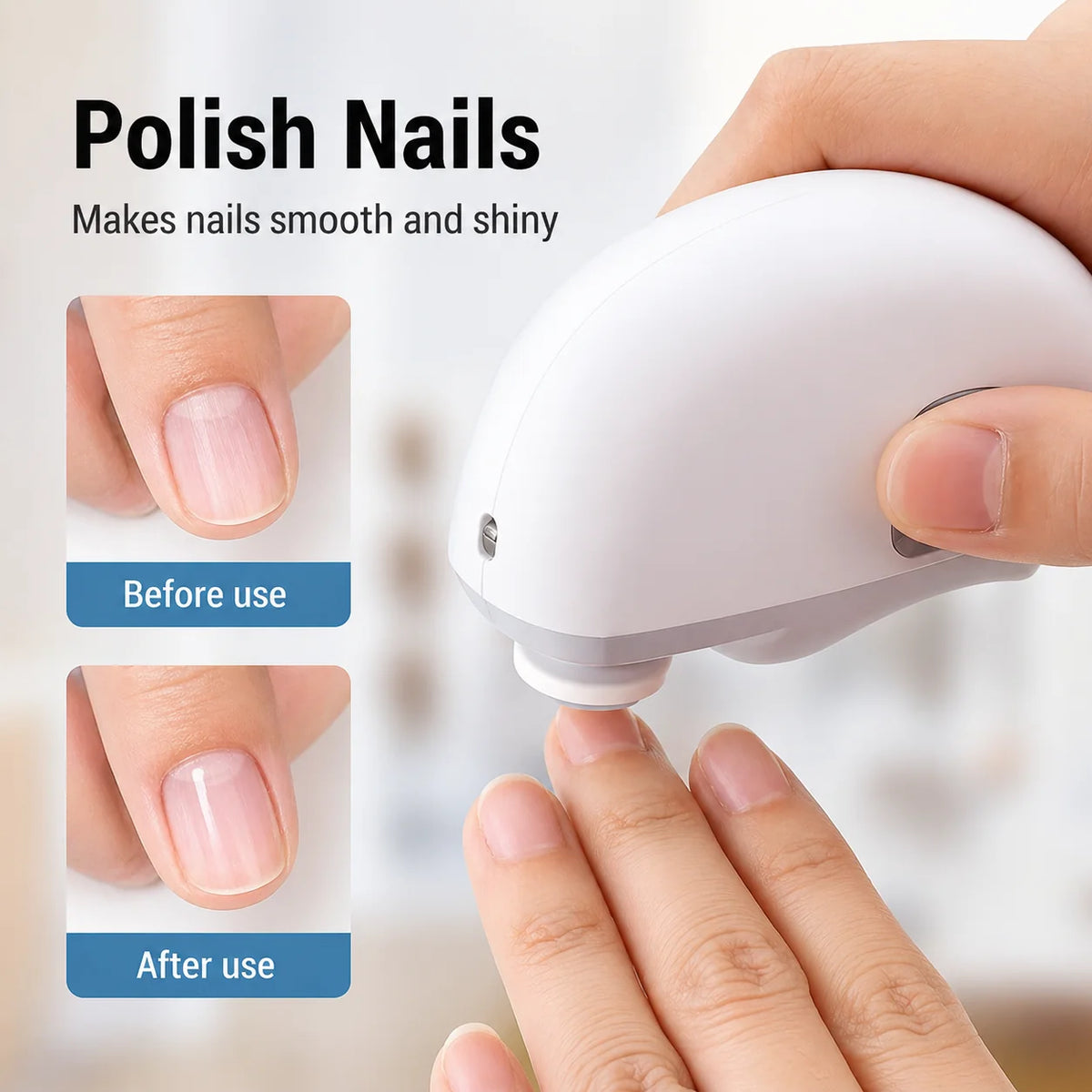 Electric Nail Trimmer 3-in-1 Clipping Filing Polishing