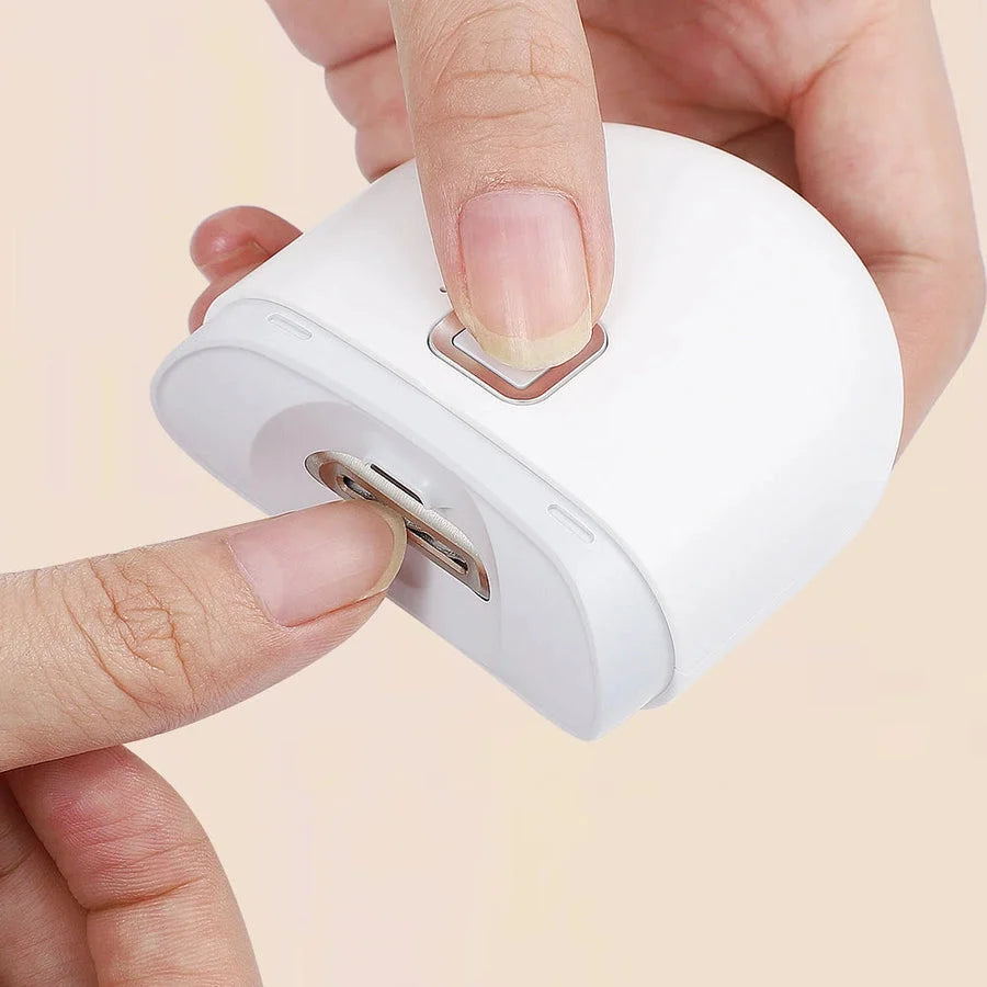 Electric Nail Trimmer USB Rechargeable Hidden Blade & Shavings Organizer