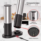 Electric Salt & Pepper Grinder Set One-Handed Adjustable Grind