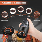 Electric Salt & Pepper Grinder Set One-Handed Adjustable Grind