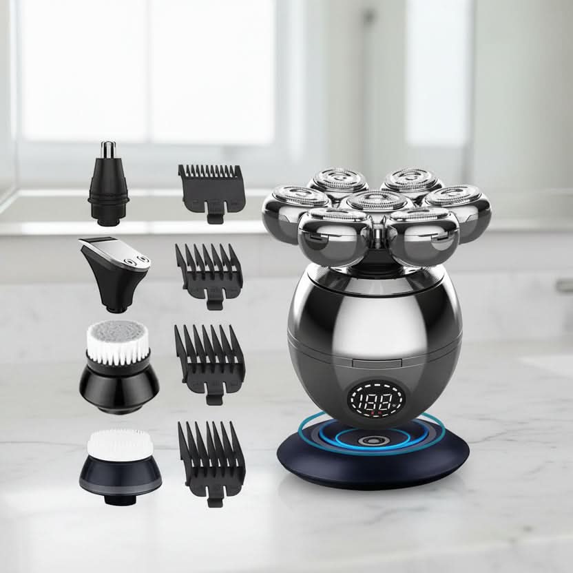 Electric Shaver 7D Floating Blades Wet & Dry Rechargeable