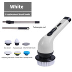 Electric Spin Cleaning Brush 9 Interchangeable Heads Extendable Handle