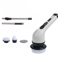 Electric Spin Cleaning Brush 9 Interchangeable Heads Extendable Handle