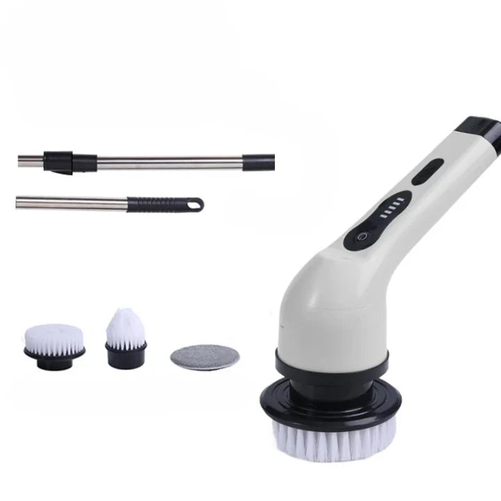 Electric Spin Cleaning Brush 9 Interchangeable Heads Extendable Handle