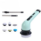 Electric Spin Cleaning Brush 9 Interchangeable Heads Extendable Handle