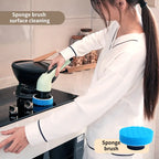 Electric Spin Cleaning Brush 9 Interchangeable Heads Extendable Handle