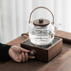 Electric Tea Warmer Far-Infrared Adjustable Dial Walnut Frame