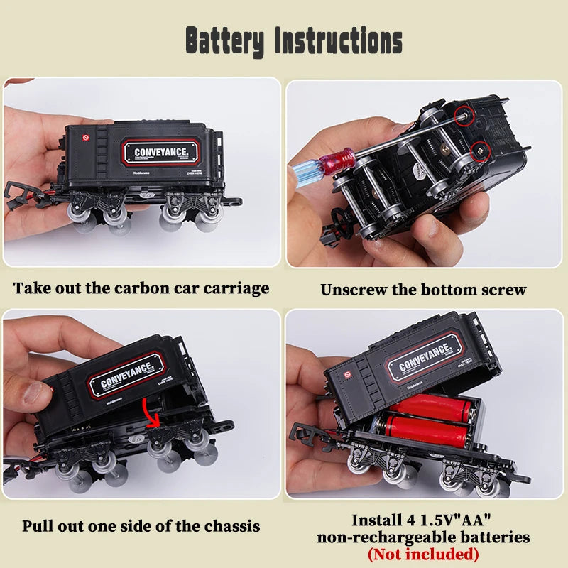 Electric Train Set Battery-Powered Lights & Steam Effects