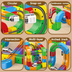 Electric Train Set USB Rechargeable Magnetic Snap-Together Track