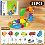 Electric Train Set USB Rechargeable Magnetic Snap-Together Track
