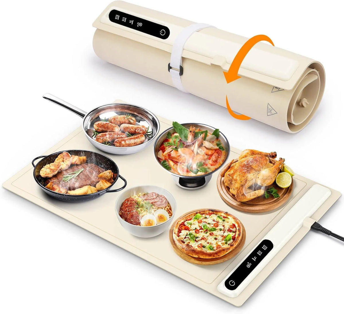 Electric Warming Tray Silicone 17 Heat Levels Child Lock
