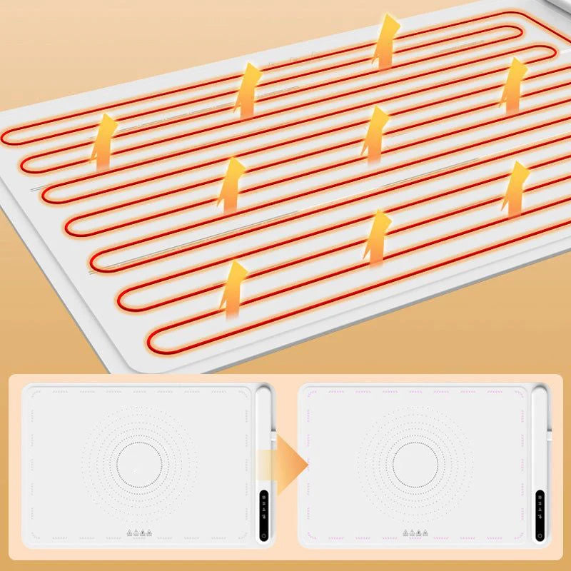 Electric Warming Tray Silicone 17 Heat Levels Child Lock