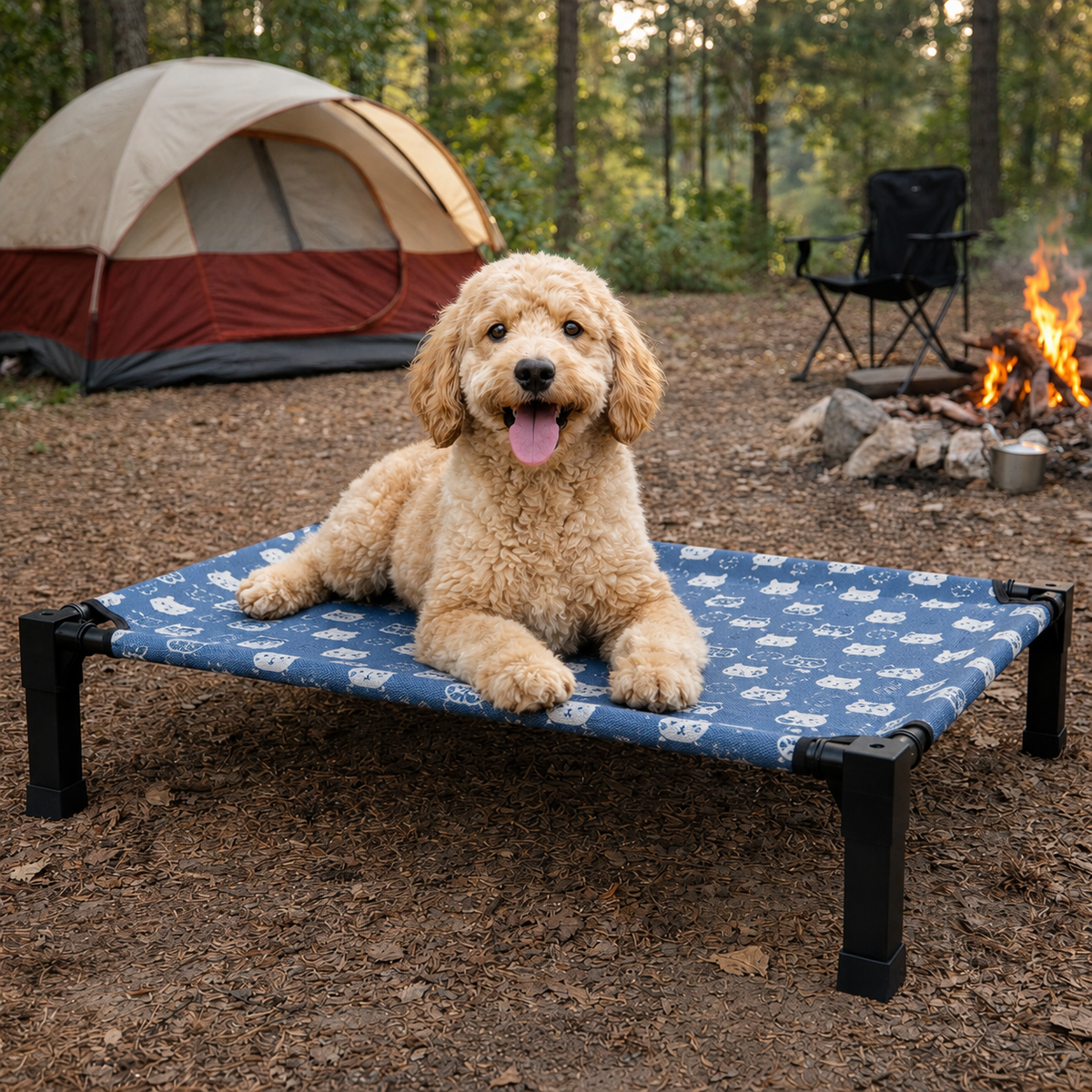 Elevated Dog Bed Breathable Mesh Chew-Proof Steel Frame