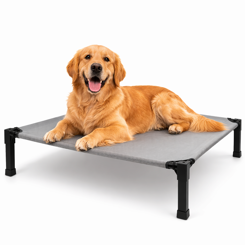 Elevated Dog Bed Breathable Mesh Chew-Proof Steel Frame