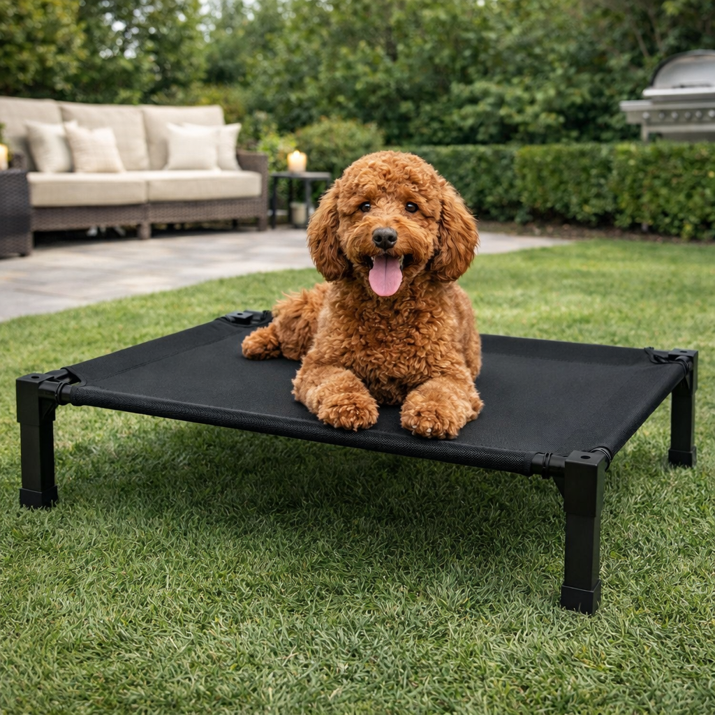 Elevated Dog Bed Breathable Mesh Steel Frame & Chew-Proof