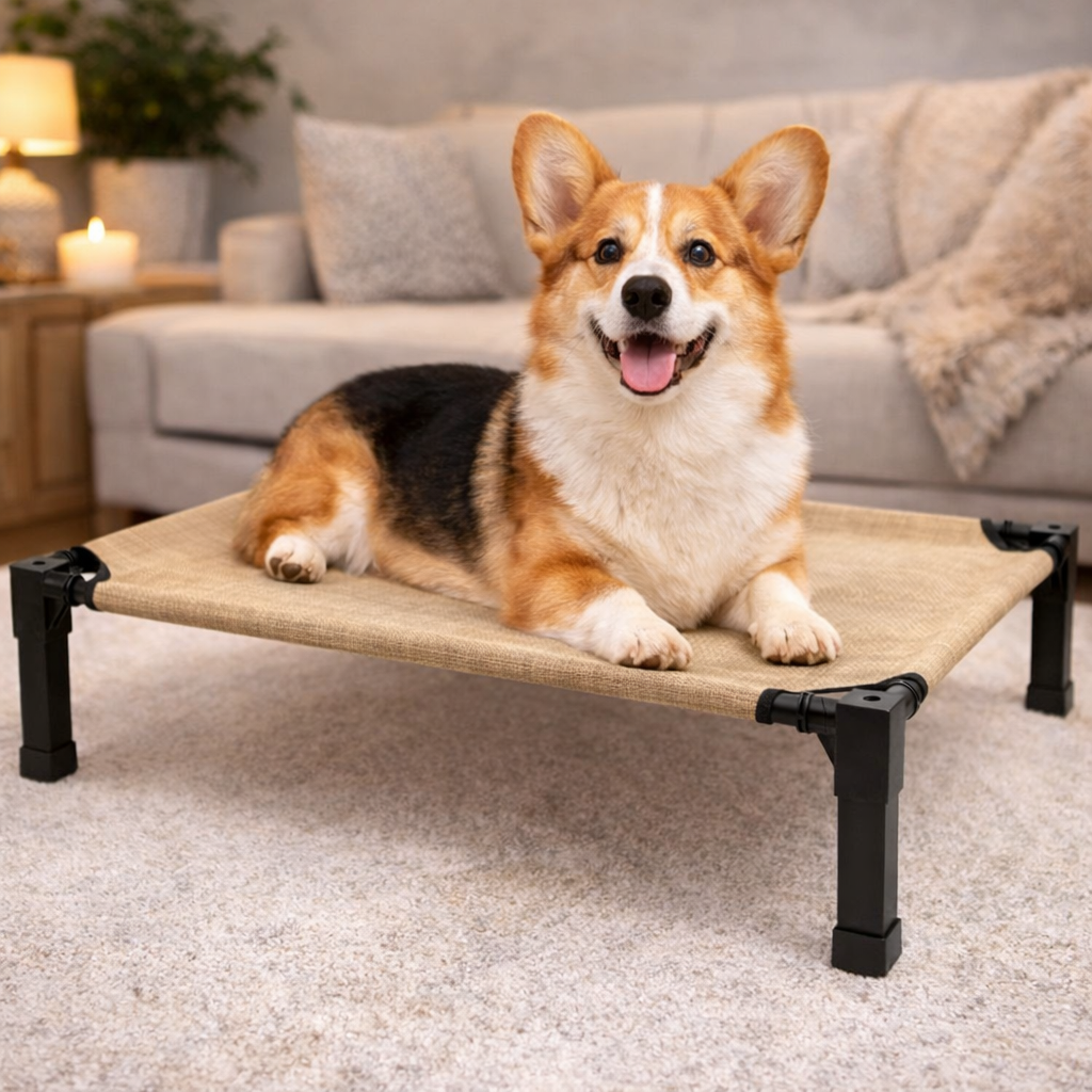 Elevated Dog Bed Breathable Mesh Steel Frame & Chew-Proof